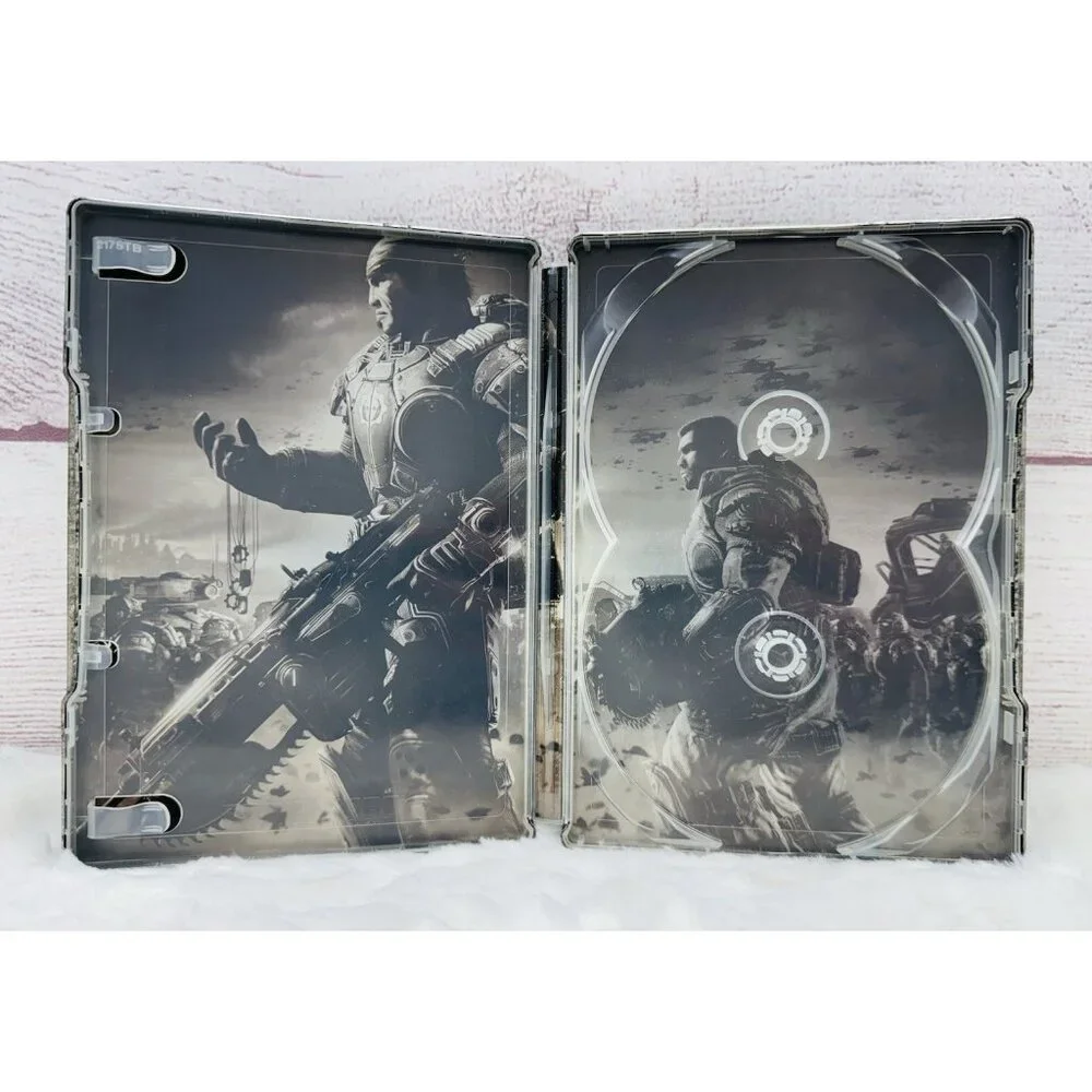 Gears Of War 2 (Xbox 360, 2008) Steelbook ONLY - NO DISC + Manual - USED